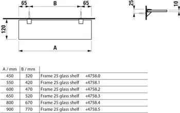 Laufen Frame 25 Glasablage 550 x 120mm Neutral