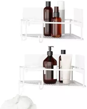 Umbra Cubiko Eckduschablage dreieckig 2er-Set, wei&szlig; (1018616-660)