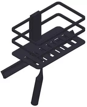 Giese Duschkorb Piano mit Haken und Wischer schwarz matt