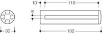 Hewi 477 Glasplattenhalter 477.03B50098 132mm, matt, signalwei&szlig;