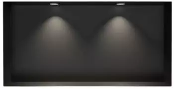 Bernstein NT306010X Edelstahl-Wandnische randlos mit LED-Spots 30x60x10cm Schwarz (NT306010X)