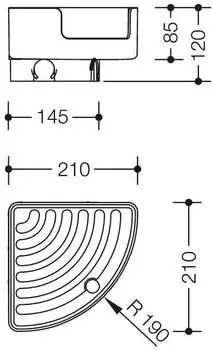 Hewi Serie 802 LifeSystem Eckablage wei&szlig;