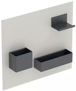 Geberit Zubeh&ouml;r Magnetische Tafel mit Ablagen, 45x39 cm, matt Sandgrau/matt Lava 500.649.JL.2