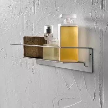 Herzbach Design iX Wandablage 17.820000.1.09 Edelstahl geb&uuml;rstet, f&uuml;r Duschutensilien, 300 mm