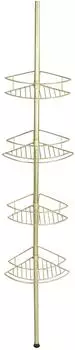 Wenko Dolcedo Teleskop-Eckregal 4 Ablagen, h&ouml;henverstellbar 65-275cm, Edelstahl gold matt (24569100)