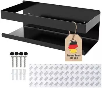 Intirilife Selbstklebendes Duschregal schwarz, Edelstahl, 23x10,5x8cm (IL-100573)