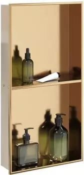 vidaXL Dusch-Wandnische Edelstahl geb&uuml;rstetes Gold 32x62x9cm (4005133)