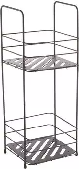 MSV Kery Badregal 2 Ablagen, Stahl, mattschwarz (50012)