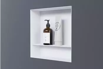 Bernstein Wandnische NT303010X randlos, Edelstahl, weiß, 30x30x10cm (NT303010X)