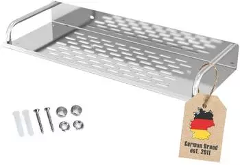 Intirilife Duschablage Edelstahl 30x11cm mit Ablaufrinnen (IL-100448)