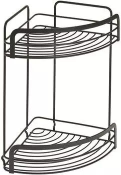 Metaltex Eckkorb 2 Etagen, schwarz, 20x20x30cm (401116)