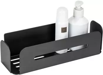 Wenko Turbo-Loc Wandablage Bivio Black, Aluminium, matt schwarz (26069100)
