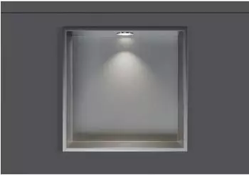 Bernstein Wandnische mit LED-Beleuchtung, Edelstahl gebürstet, 20x30x10cm (NT203010X)