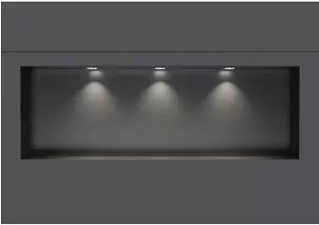 Bernstein NT309010X Dusch-Wandnische Edelstahl mit 3 LED-Spots, 30x90x10cm, Gunmetal (39346)