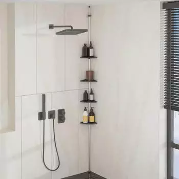 vidaXL Teleskop-Duscheckregal 4 Ebenen, Aluminium, silber