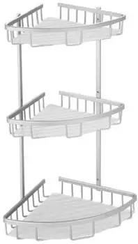MSV Teresina Duschablage Eckregal 3 Etagen, Aluminium satiniert (141562)