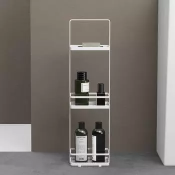 doporro Badregal stehend, 3 Ablagen, Metall, weiß (Reglo-02)