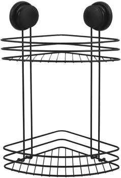 MSV Duscheckregal 2 Ebenen, Chrom, Saugn&auml;pfe (MSV23-142757)