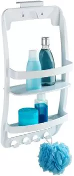 Wenko Badregal Universal 2 Ablagek&ouml;rbe, 4 Haken, wei&szlig; (8409100)