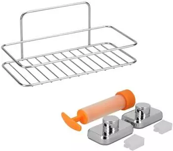 Metaltex Reflex LUXY VacuumFix Badezimmerregal 1 Etage 26x13x11cm, chromfarben (403329000)