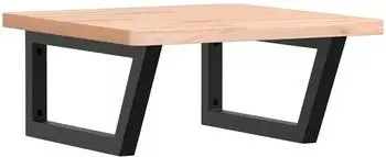 vidaXL Waschbeckenregal Wandmontage, Stahl & Buchenholz massiv, 50x50x2,5cm (3302423)
