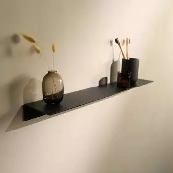 Designfabrik Hamburg Wandregal selbstklebend, Metall, schwarz, 58cm (DFHH KR)