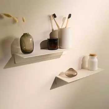 Designfabrik Hamburg Wandregal selbstklebend, 30cm, weiß, 2er-Set, Metall