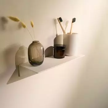 Designfabrik Hamburg Wandregal selbstklebend, Metall, weiß, 30cm (DFHH KR)
