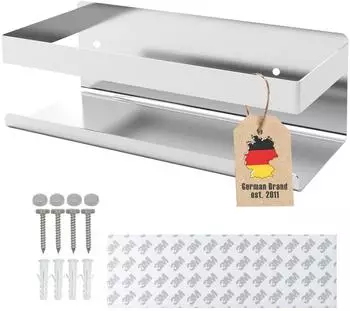 Intirilife Duschregal selbstklebend, silber, Edelstahl (IL-100572)