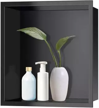 LuxusKollektion Wandnische Dusche schwarz matt 30x30x10cm Edelstahl