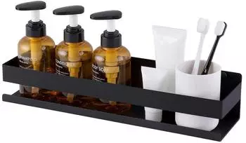 LuxusKollektion Duschablage Edelstahl matt schwarz 40cm Wandmontage (BSC205S40B-BK)