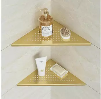 LuxusKollektion Duschkorb Ecke Edelstahl 304 gold, 2er-Set, bohrlos