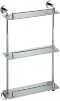 Brillantbad BOMEGA Glasablage mit 3 Fl&auml;chen Messing Chrom poliert f&uuml;r Bad & K&uuml;che