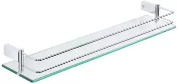 LuxusKollektion Duschablage Glasregal Edelstahl 60cm, chrom poliert