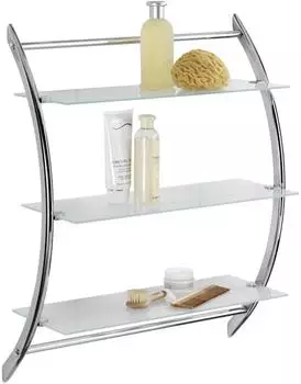 Wenko Vermont Wandregal mit 3 Glasablagen (15895100)