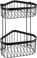 WENKO Eckregal "Classic Plus Black" 1 Ablage, 1 Korb