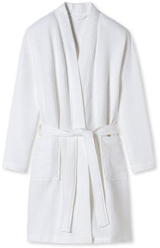 Schiesser Damen Bademantel Kimono Waffel Piqué weiß