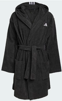 Adidas Unisex Hooded Bademantel mit Kapuze schwarz