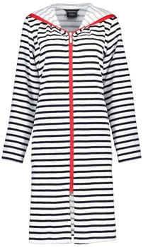 Cawö Bademäntel Damen Kurzmantel mit Kapuze Streifen 1244 schwarz-weiß - 96