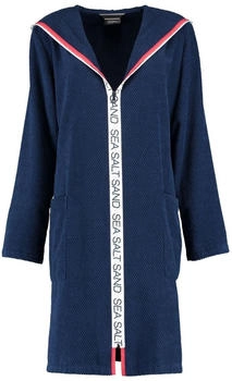 Cawö Bademäntel Damen Reißverschluss mit Kapuze Sea Salt Sand 3101 navy - 133