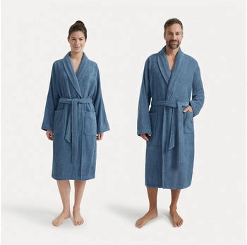 Möve Homewear Schalkragenmantel steel blue (847)