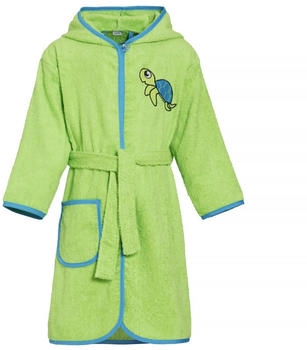 Playshoes Fleece-Bademantel Schildkröte grün