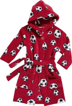 Playshoes Fleece-Bademantel Fußball rot