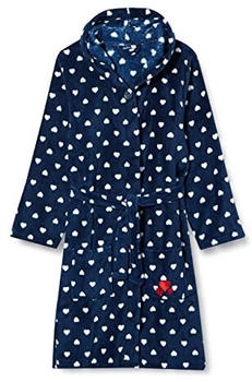 Playshoes Fleece-Bademantel Herzen blau