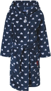 Playshoes Fleece-Bademantel Herzchen blau