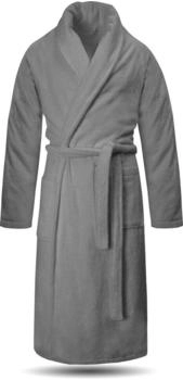 Normani Herren Premium Bademantel Basic Grau