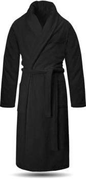 Normani Herren Premium Bademantel Basic Schwarz