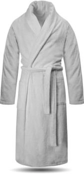 Normani Herren Premium Bademantel Basic Weiß