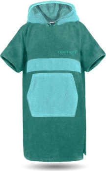 Normani Surfer Poncho - Baumwoll Bademantel mit Kapuze Petrol/Türkis
