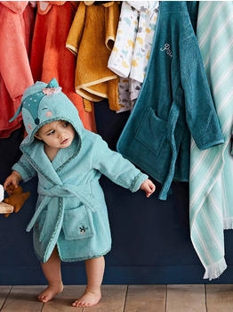 Vertbaudet Baby Bademantel MÄRCHENWALD, Reh-Kostüm grün